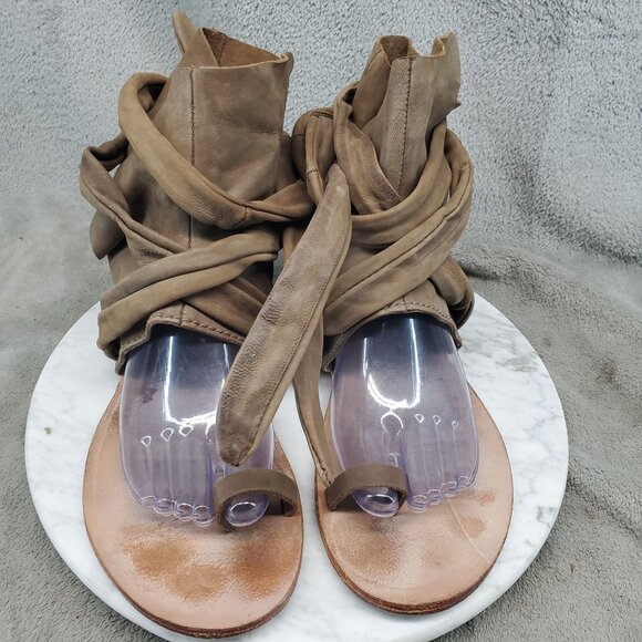 Free People Shoes Womens EU 41 US 9.5-10 Brown Leather Delaney Gladiator Sandals - Picture 6 of 11